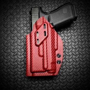 Glock 19 APLc One Series LB2 Kydex Holster (Pre-made Blood Red CF) Kydex Holsters and Mag Pouches