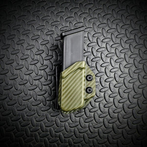 Competition Single Mag Pouch - Gen 2 for Glock 9MM and 40SW (OD Green Carbon Fiber) Kydex Holsters and Mag Pouches