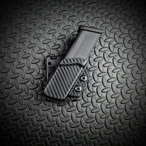 Competition Single Mag Pouch - Gen 2 for Glock 9MM and 40SW (Black Carbon Fiber - Teklok) Kydex Holsters and Mag Pouches